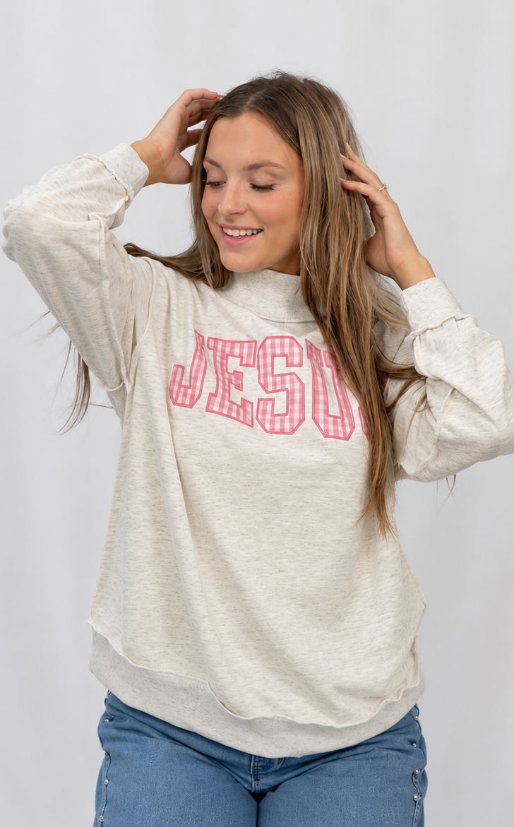 Jesus Loves Pink Lightweight Crew