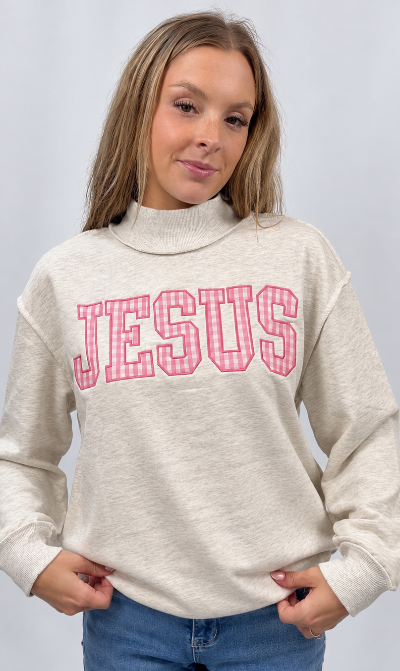 Jesus Loves Pink Lightweight Crew