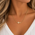 Side By Side Cross Necklace