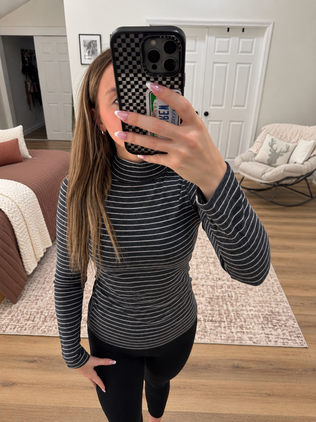 Everyday Stripe Mock Neck Too